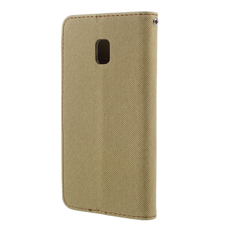 ROAR Twill Grain Flip Leather Wallet Stand Phone Cover for Samsung Galaxy J3 (2017) EU Version / J3 Pro (2017) - Khaki-3