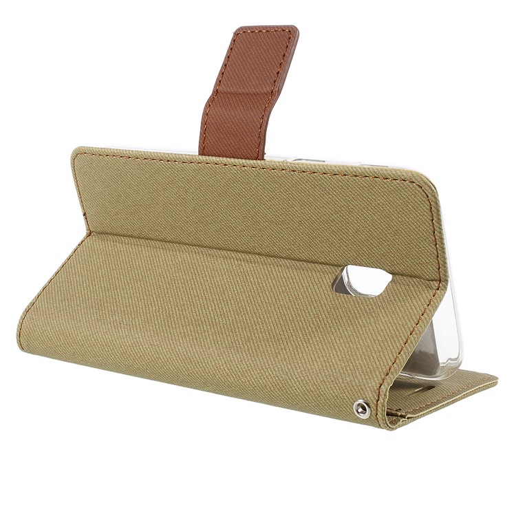 ROAR Twill Grain Flip Leather Wallet Stand Phone Cover for Samsung Galaxy J3 (2017) EU Version / J3 Pro (2017) - Khaki-5