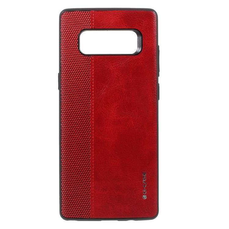 

G-CASE for Samsung Galaxy Note 8 SM-N950 Cloth Leather Splicing Coated PC Phone Case with TPU Edges - Red