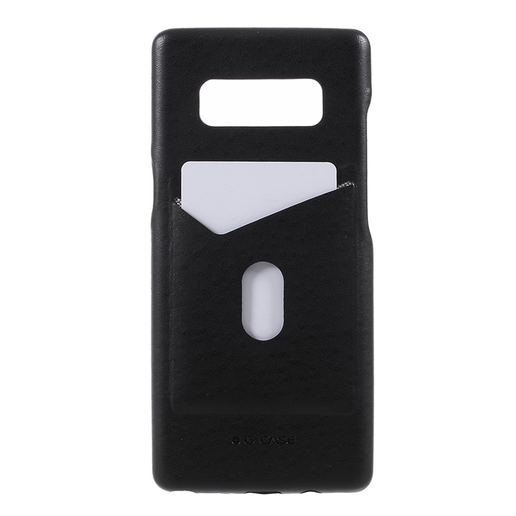 

G-CASE Ostrich Texture Leather Coated Hard PC Case with Card Slot for Samsung Galaxy Note 8 - Black