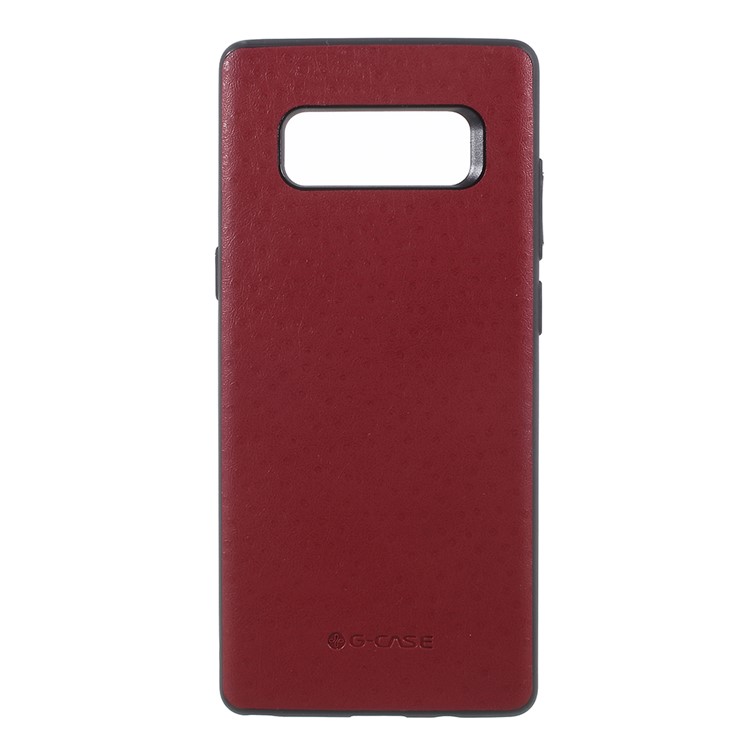 

G-Case Ostrich Skin Leather Coated Hard Cell Phone Case for Samsung Galaxy Note 8 SM-N950 - Red