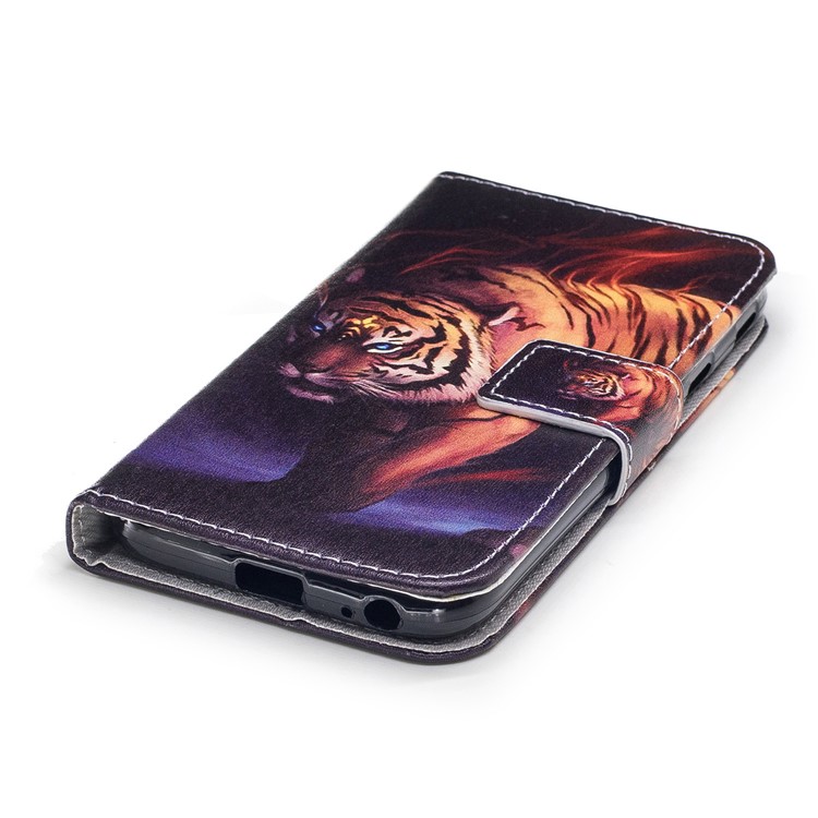 Patterned Leather Wallet Stand Case for Samsung Galaxy J3 (2017) EU Version/J3 Pro (2017) - Tiger-5