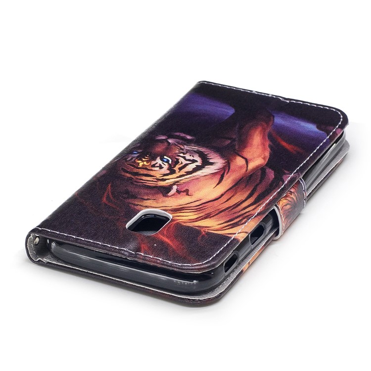 Patterned Leather Wallet Stand Case for Samsung Galaxy J3 (2017) EU Version/J3 Pro (2017) - Tiger-6