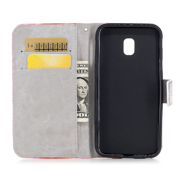 Patterned Leather Wallet Stand Case for Samsung Galaxy J3 (2017) EU Version/J3 Pro (2017) - Tiger-7