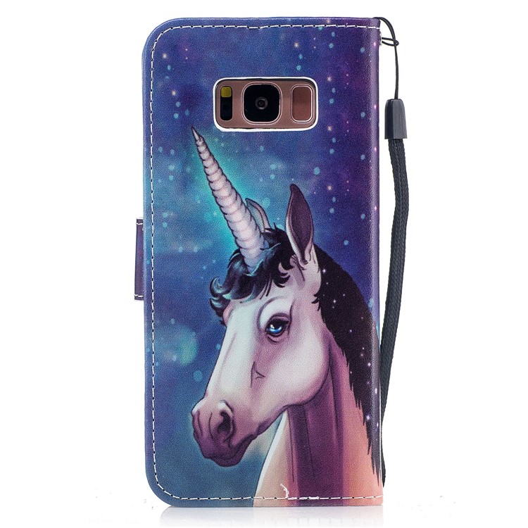 Pattern Printing Leather Wallet Phone Cover for Samsung Galaxy S8 G950 - Unicorn-3