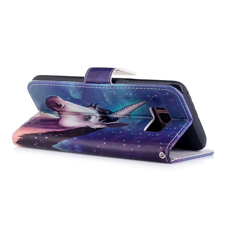 Pattern Printing Leather Wallet Phone Cover for Samsung Galaxy S8 G950 - Unicorn-4