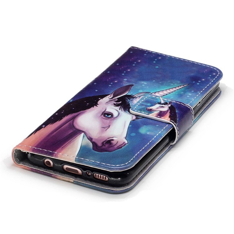 Pattern Printing Leather Wallet Phone Cover for Samsung Galaxy S8 G950 - Unicorn-5