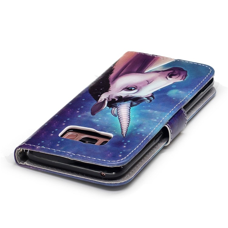 Pattern Printing Leather Wallet Phone Cover for Samsung Galaxy S8 G950 - Unicorn-6