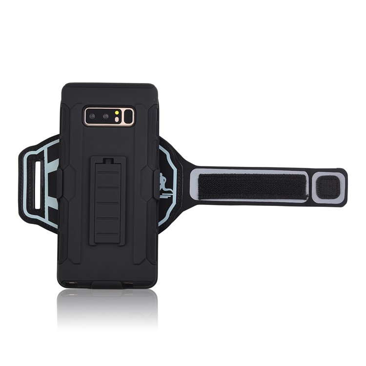 

3-in-1 Kickstand Hybrid PC + TPU Case with Armband Wristband for Samsung Galaxy Note 8 SM-N950
