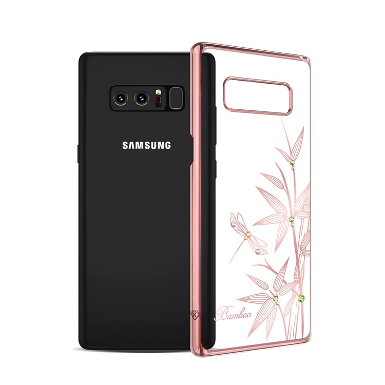 KINGXBAR Prata de diamante de diamante Swarovski certificada para Samsung Galaxy Note 8 SM-N950 - bambu-1