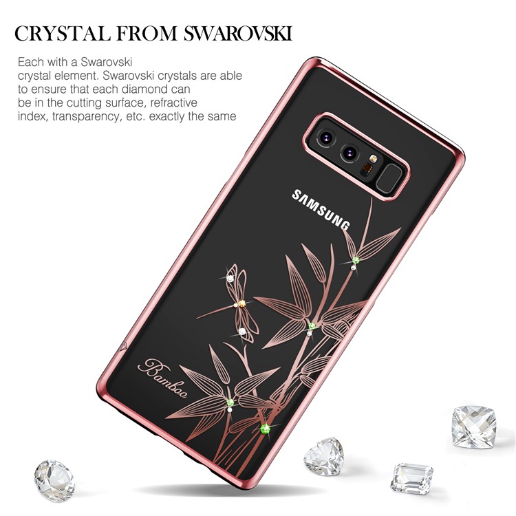 KINGXBAR Prata de diamante de diamante Swarovski certificada para Samsung Galaxy Note 8 SM-N950 - bambu-2