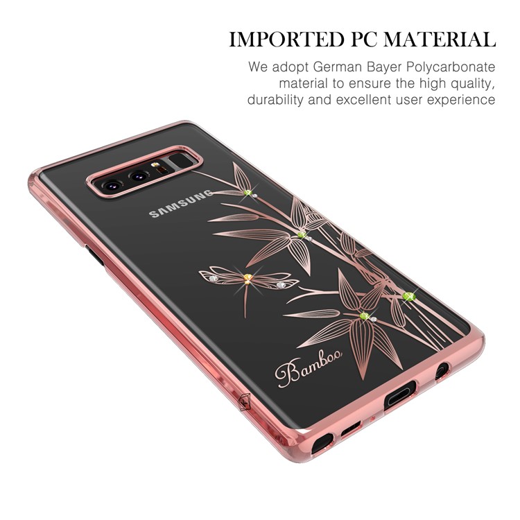 KINGXBAR Prata de diamante de diamante Swarovski certificada para Samsung Galaxy Note 8 SM-N950 - bambu-3
