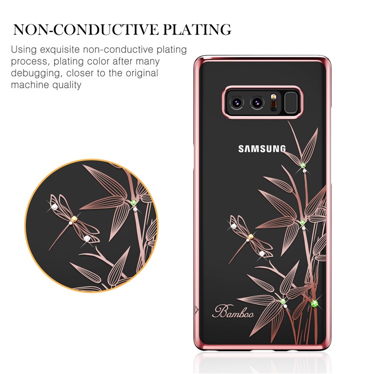 KINGXBAR Prata de diamante de diamante Swarovski certificada para Samsung Galaxy Note 8 SM-N950 - bambu-4