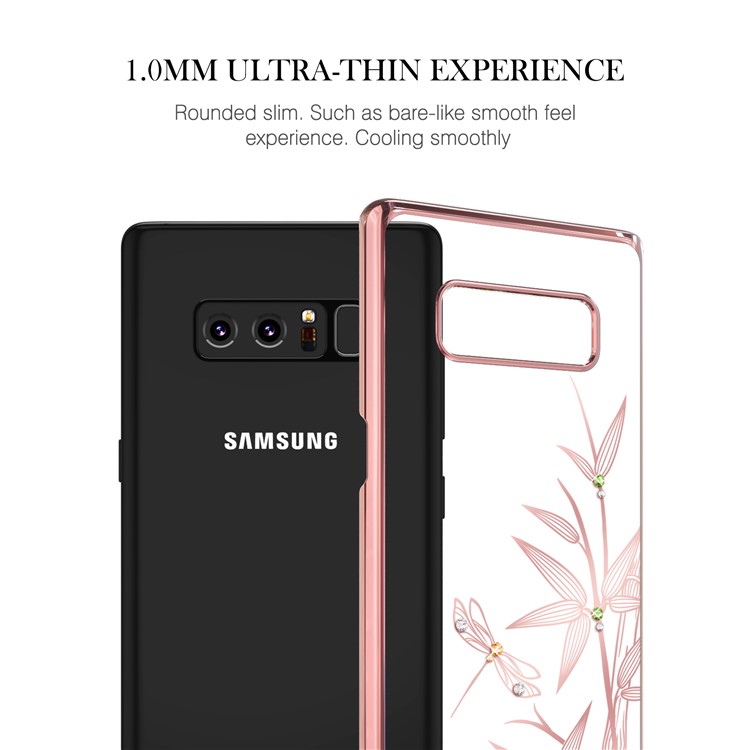 KINGXBAR Prata de diamante de diamante Swarovski certificada para Samsung Galaxy Note 8 SM-N950 - bambu-5
