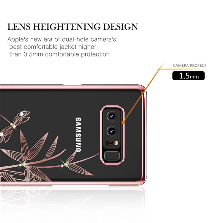 KINGXBAR Prata de diamante de diamante Swarovski certificada para Samsung Galaxy Note 8 SM-N950 - bambu-6