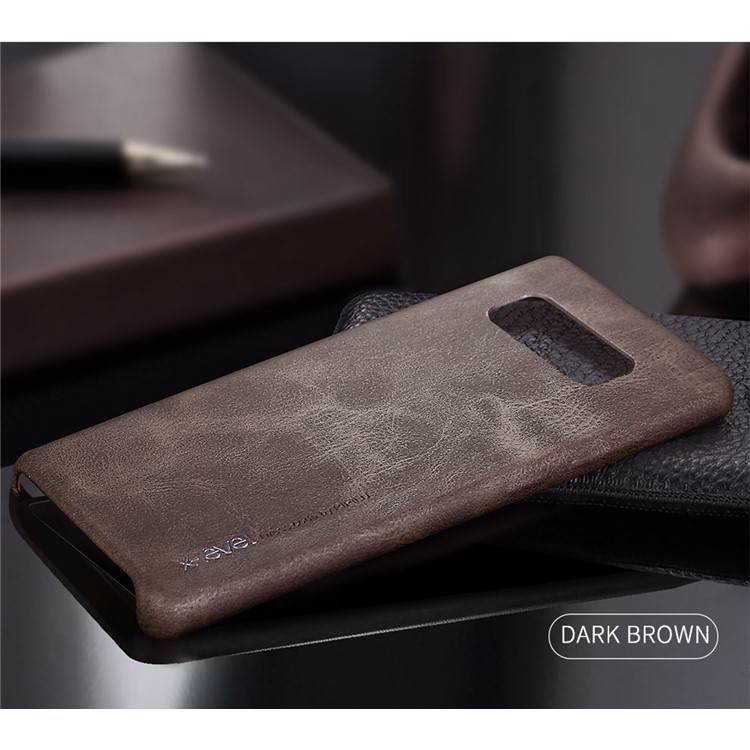 

X-LEVEL Vintage Leather Coated PC Back Phone Shell for Samsung Galaxy Note 8 SM-N950 - Brown