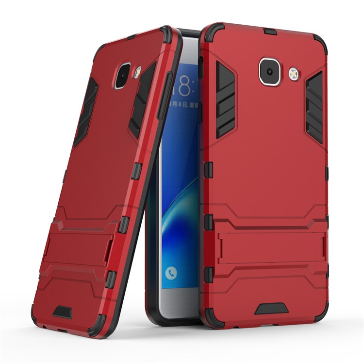 

Ударопрочный PC + TPU Гибридный Подставка Для Мобильного Телефона Для Samsung Galaxy J7 Max - Красный