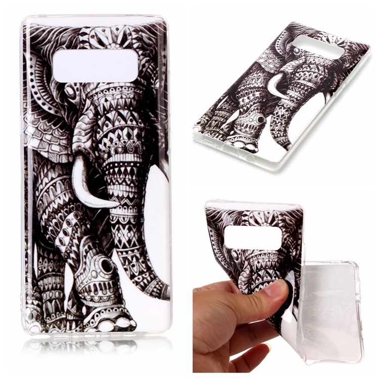 

Pattern Printing IMD Soft TPU Gel Case for Samsung Galaxy Note 8 SM-N950 - Elephant