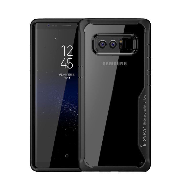 

IPAKY Anti-drop Прозрачный PC + TPU Гибридный Чехол Для Samsung Galaxy Note 8 N950 - Черный, Galaxy Note 8