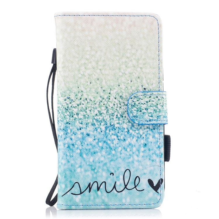 

Pattern Printing Leather Wallet Stand Mobile Cover with Strap for Samsung Galaxy J5 Pro (2017) / J5 (2017) EU Version - Smile