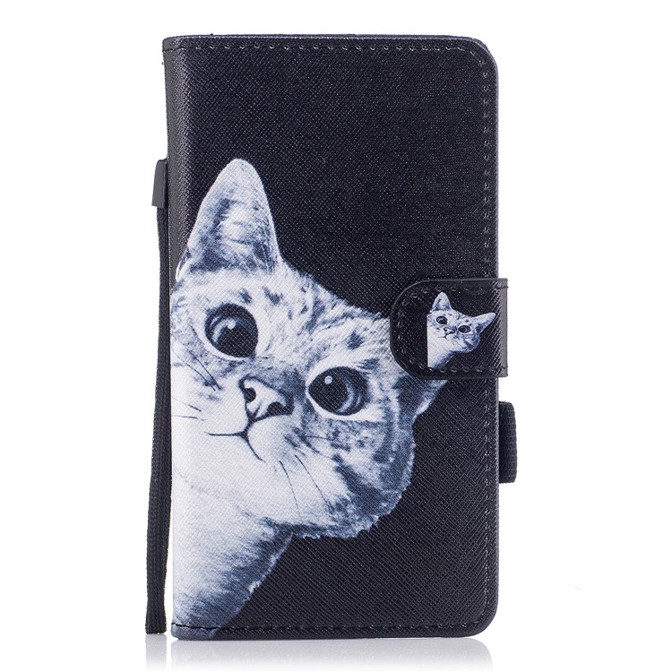

Pattern Printing Leather Wallet Stand Protection Cover with Strap for Samsung Galaxy J5 Pro (2017) / J5 (2017) EU Version - Cat