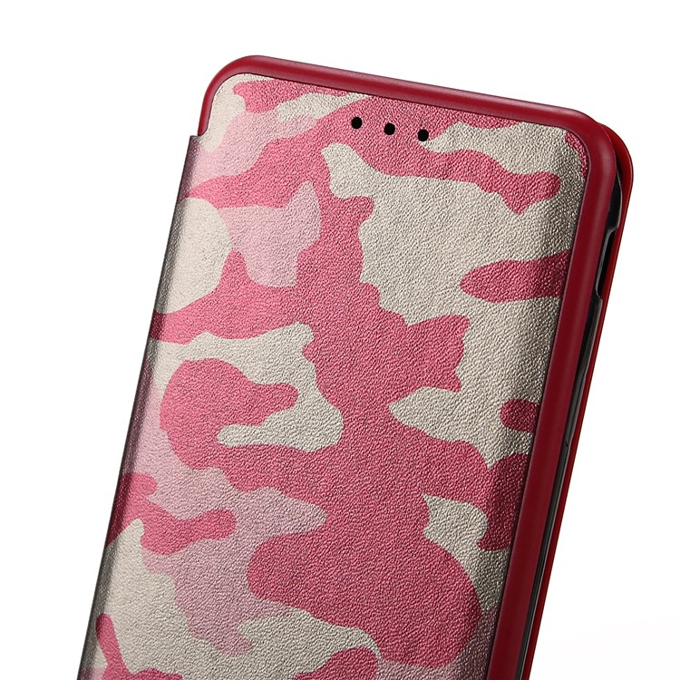 Auto-absorbed Camouflage PU Leather Case with Card Slot for Samsung Galaxy J7 (2017) EU Version / J7 Pro (2017) - Red-6