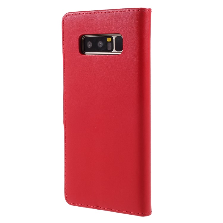 Split Genuine Leather for Samsung Galaxy Note 8 SM-N950 Wallet Magnetic Phone Case - Red-2