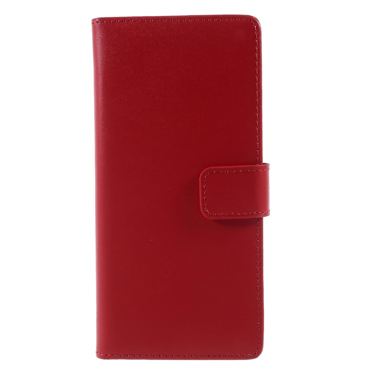 Split Genuine Leather for Samsung Galaxy Note 8 SM-N950 Wallet Magnetic Phone Case - Red-3