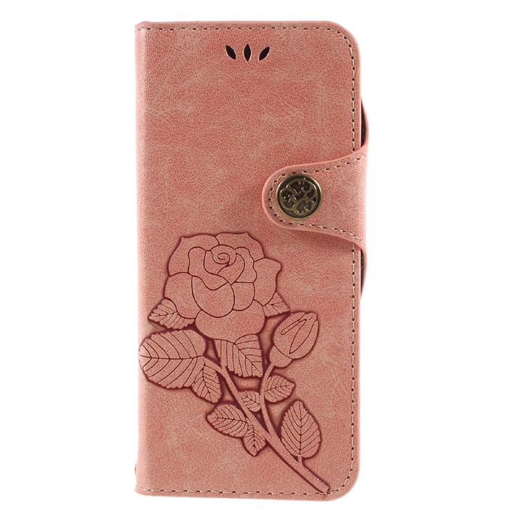 

Retro Style Rose Pattern Folio Mobile Case with Strap for Samsung Galaxy S8 G950 - Pink