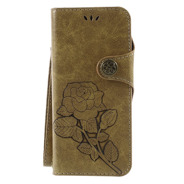

For Samsung Galaxy S8 G950 Retro Style Rose Pattern Folio Phone Case Cover - Gold