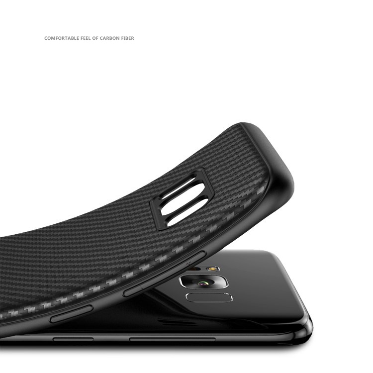 IPAKY Carbon Fiber Texture TPU Soft Case for Samsung Galaxy S8 Plus SM-G955 - Black-10