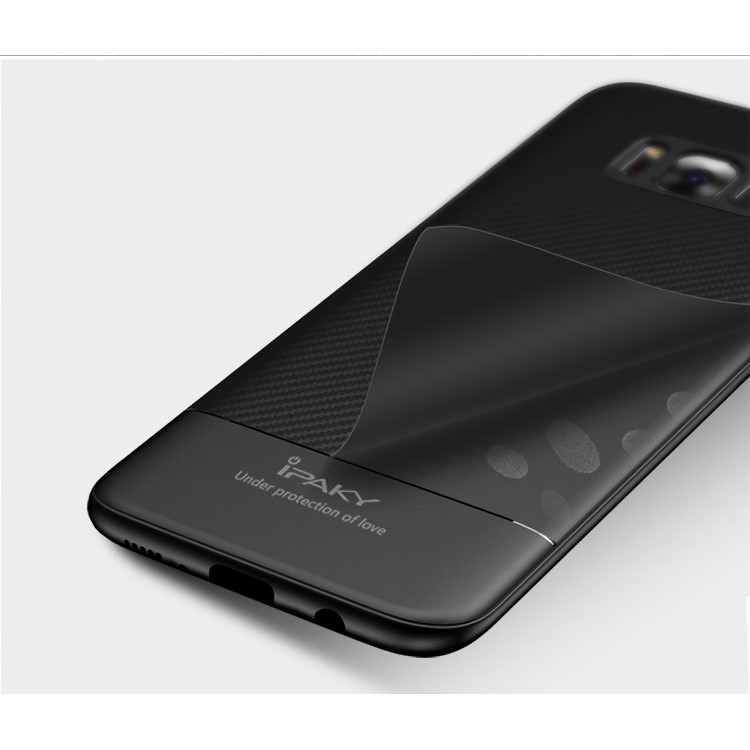 IPAKY Carbon Fiber Texture TPU Soft Case for Samsung Galaxy S8 Plus SM-G955 - Black-8