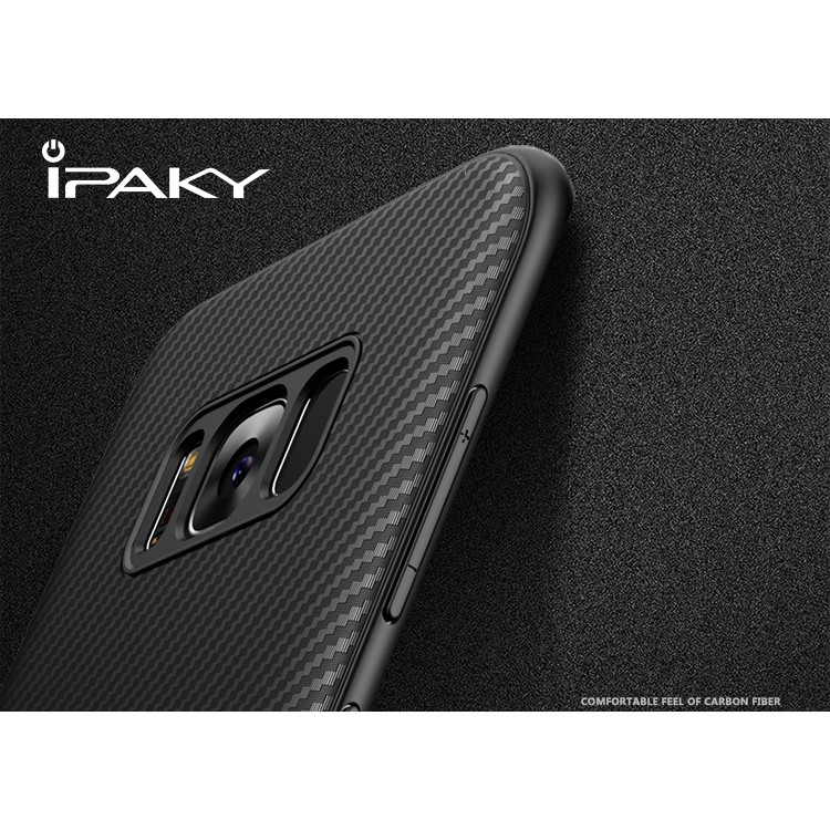 IPAKY Carbon Fiber Texture TPU Soft Case for Samsung Galaxy S8 Plus SM-G955 - Black-9