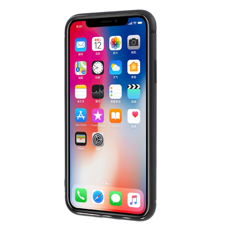 EDIVIA 360 Degree Rotating Magnetic Finger Ring Kickstand TPU Phone Case for iPhone X 5.8 inch - Black-2