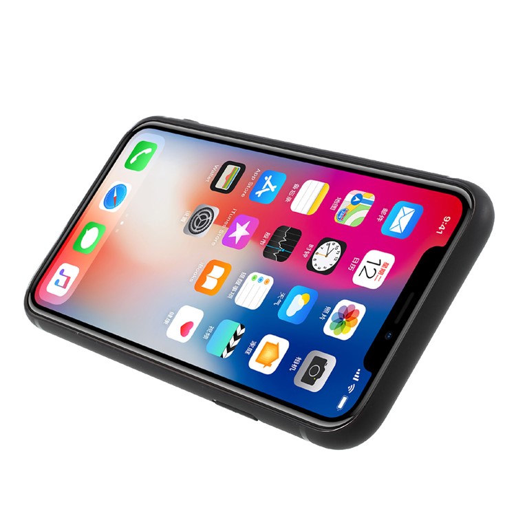 EDIVIA 360 Degree Rotating Magnetic Finger Ring Kickstand TPU Phone Case for iPhone X 5.8 inch - Black-6