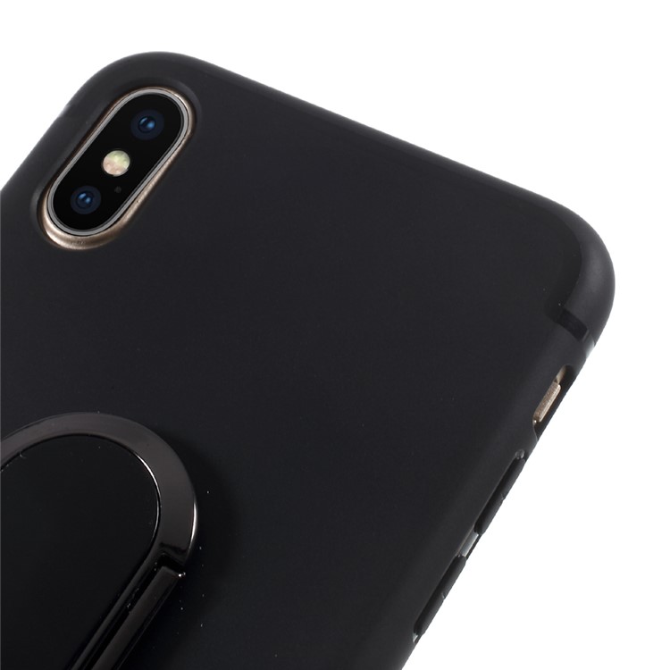 EDIVIA 360 Degree Rotating Magnetic Finger Ring Kickstand TPU Phone Case for iPhone X 5.8 inch - Black-7