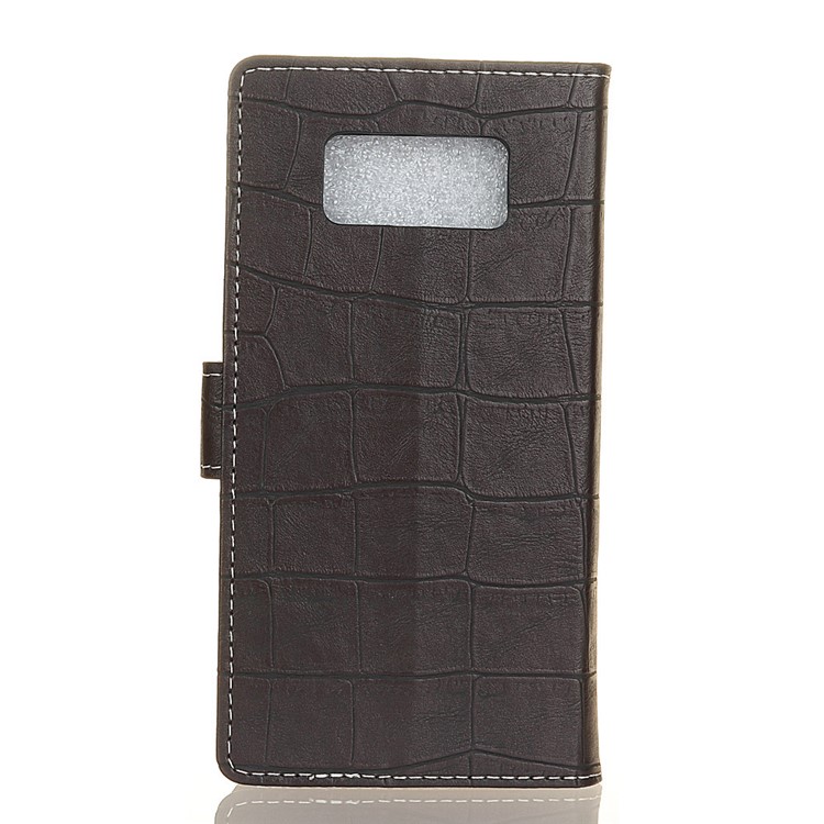 Retro Crocodile Texture PU Leather Wallet Cell Phone Shell with Stand for Samsung Galaxy Note 8 SM-N950 - Black-2