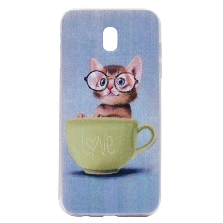 

Pattern Printing Ultra-thin TPU Back Cellphone Cover for Samsung Galaxy J5 (2017) EU Version / J5 Pro (2017) - Cat in the Cup, Galaxy J5 (2017)