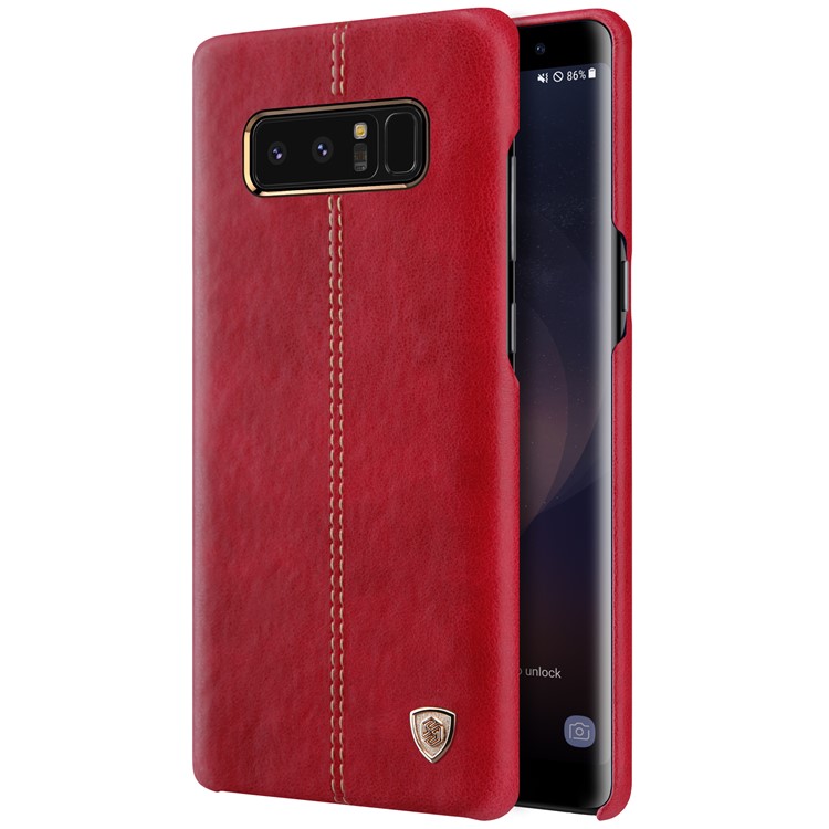 NILLKIN Englon Leather Coated Hard PC Mobile Phone Cover for Samsung Galaxy Note 8 SM-N950 - Red