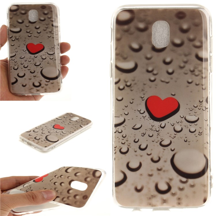 

Pattern IMD TPU Jelly Case for Samsung Galaxy J7 Pro (2017) / J7 (2017) EU / Asia Version - Water Drop and Heart