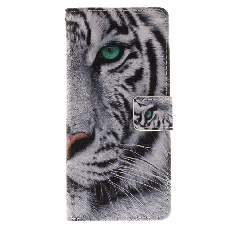 Printing Pattern Leather Wallet Case for Samsung Galaxy Note 8 SM-N950 - Tiger with Green Eye-2