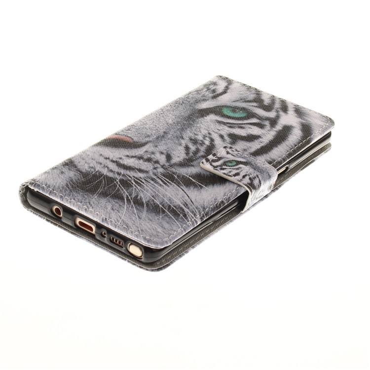 Printing Pattern Leather Wallet Case for Samsung Galaxy Note 8 SM-N950 - Tiger with Green Eye-4