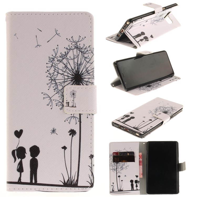 

Printing Pattern Leather Mobile Cover for Samsung Galaxy Note 8 SM-N950 - Dandelion and Lovers