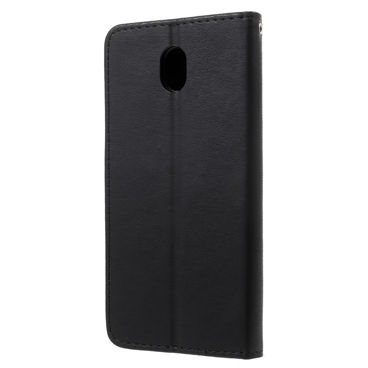 Funda de piel de textura de textura cruz para Samsung Galaxy J7 Pro (2017) / J7 (2017) Versión EU - Negro-3