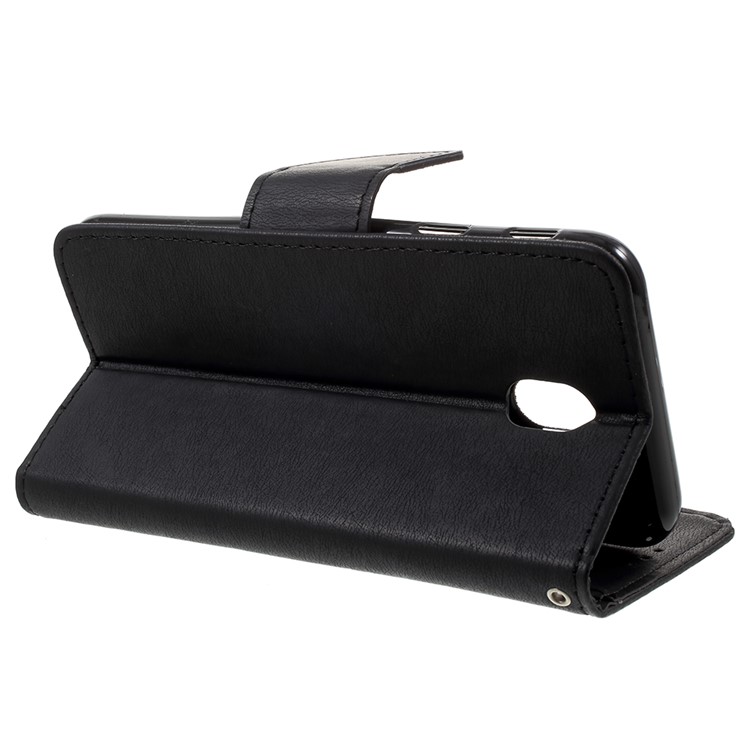 Funda de piel de textura de textura cruz para Samsung Galaxy J7 Pro (2017) / J7 (2017) Versión EU - Negro-4