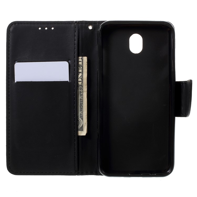 Funda de piel de textura de textura cruz para Samsung Galaxy J7 Pro (2017) / J7 (2017) Versión EU - Negro-5