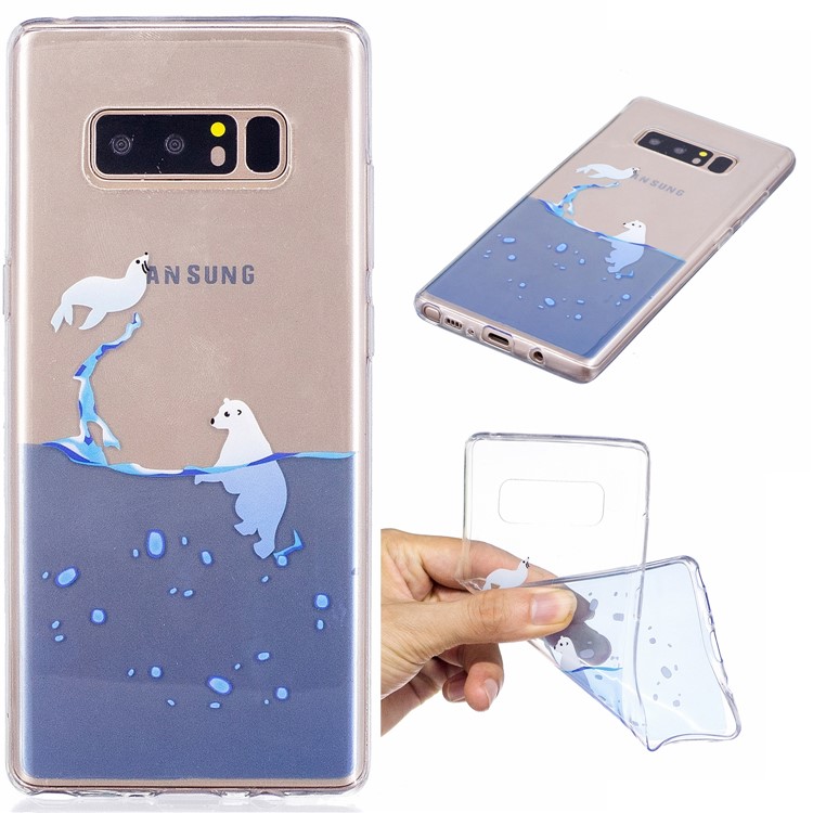 

Pattern Printing IMD TPU Cell Phone Case for Samsung Galaxy Note 8 SM-N950 - Animals Playing in Water