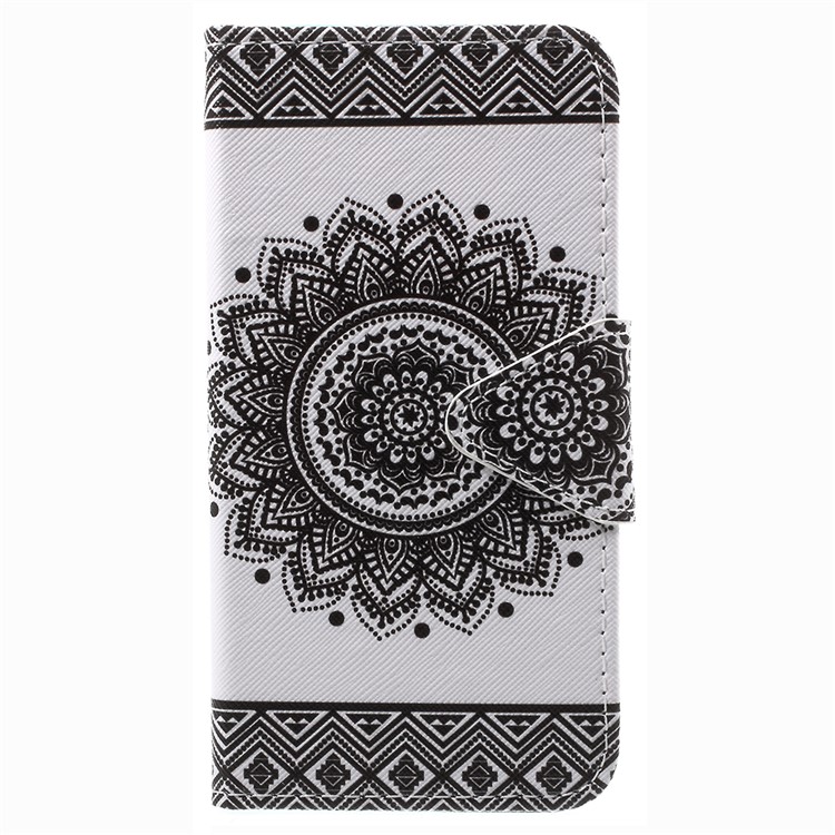 

Pattern Printing Cross Texture Magnetic Stand Leather Wallet Case for Samsung Galaxy J3 Pro (2017) / J3 (2017) EU Version - Lotus