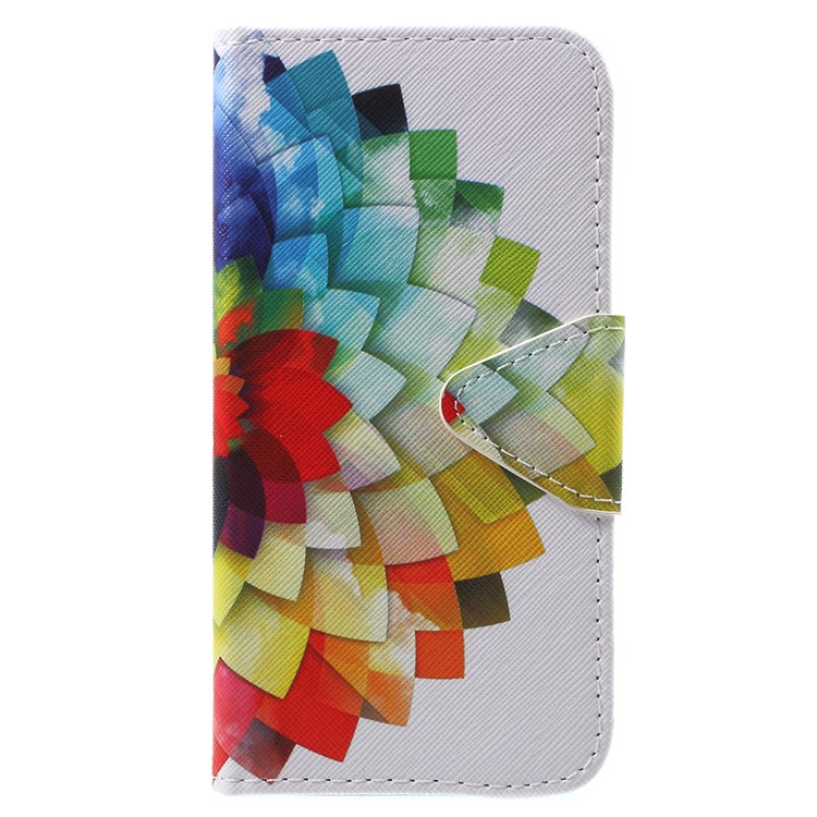 

Pattern Printing Cross Texture Magnetic Stand Leather Wallet Cell Phone Cover for Samsung Galaxy J3 Pro (2017) / J3 (2017) EU Version - Half Flower