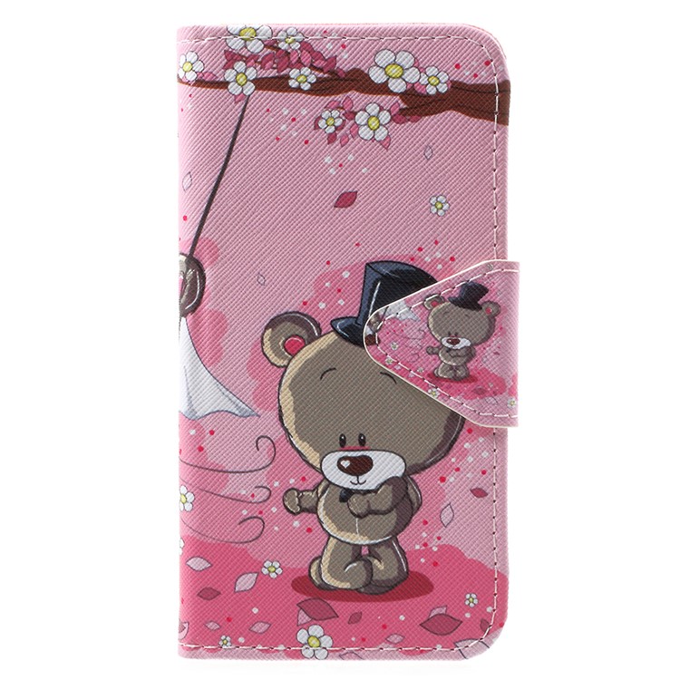 

Pattern Printing Cross Texture Magnetic Stand Leather Wallet Protective Shell for Samsung Galaxy J3 Pro (2017) / J3 (2017) EU Version - Bear